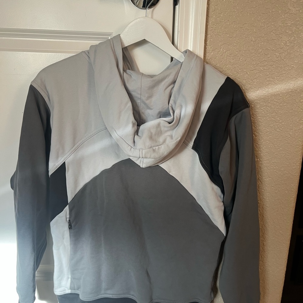 Gray and Black Colorblock Hoodie